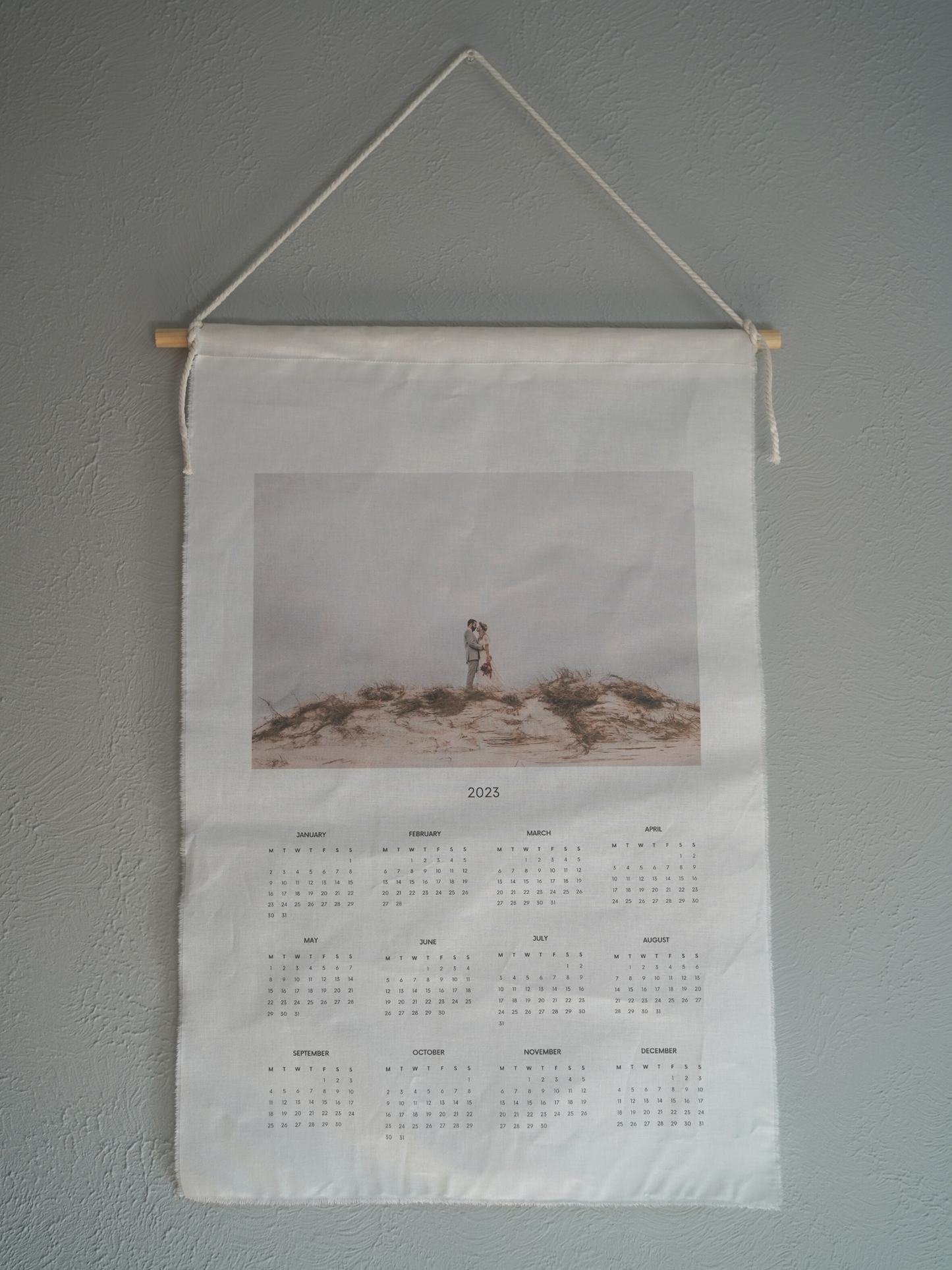 Custom photo fabric calendar 2025