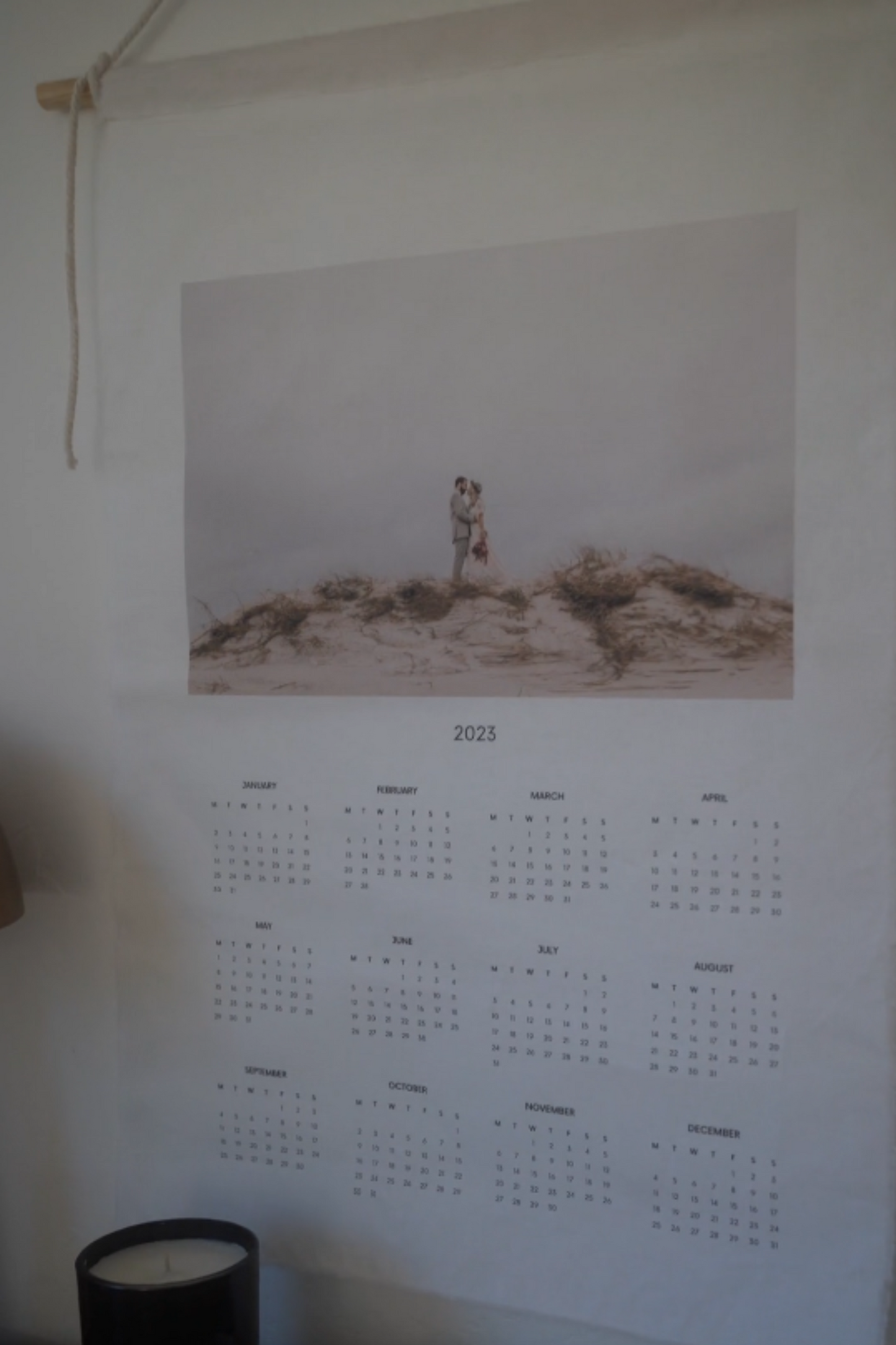Custom photo fabric calendar 2025