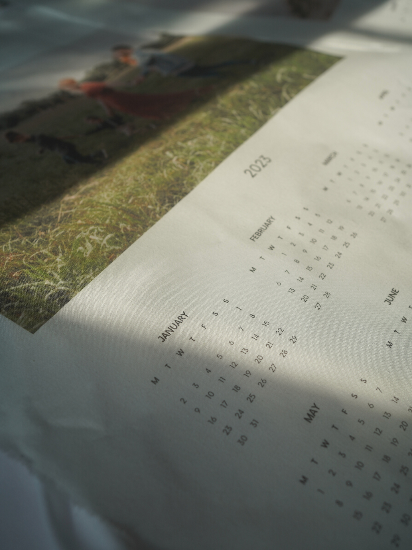 Custom photo fabric calendar 2025