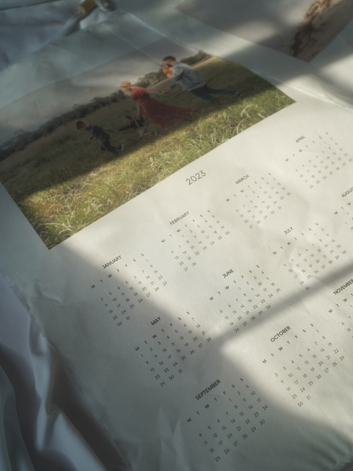 Custom photo fabric calendar 2025