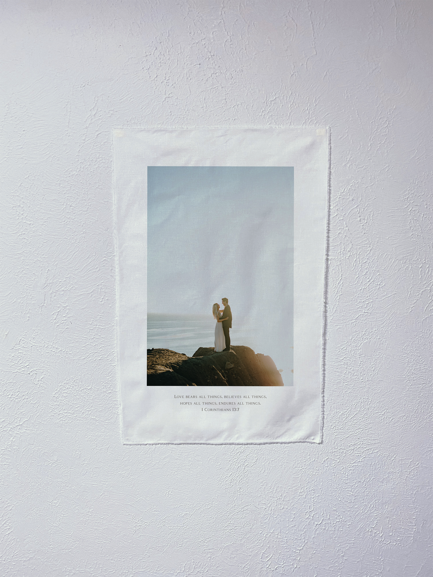 Custom fabric photo banner/ tapestry + text (Portrait)