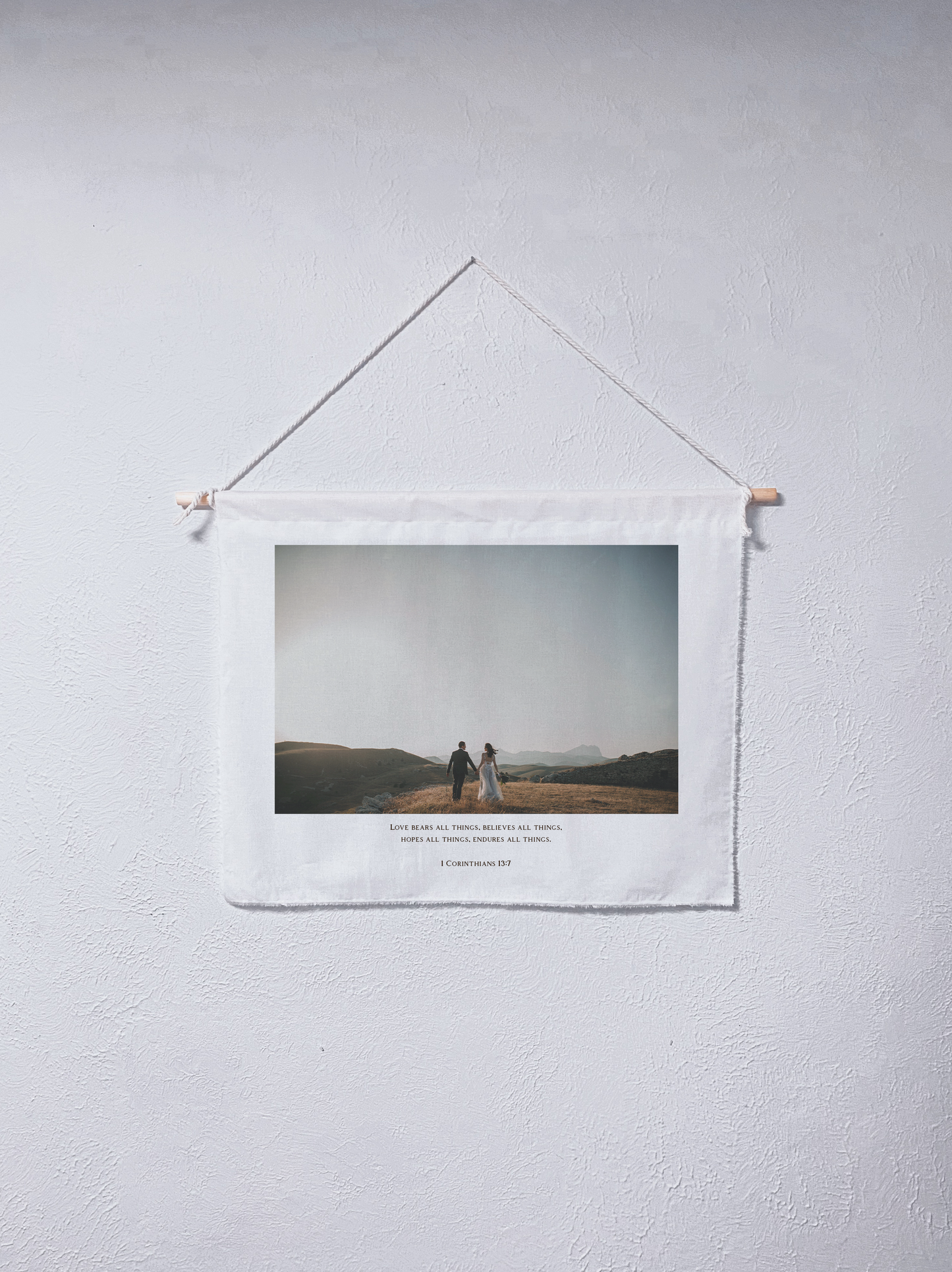 Custom fabric photo banner/ tapestry + text (Landscape)